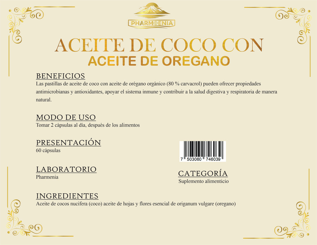 ACEITE DE COCO CON ACEITE DE ORÉGANO