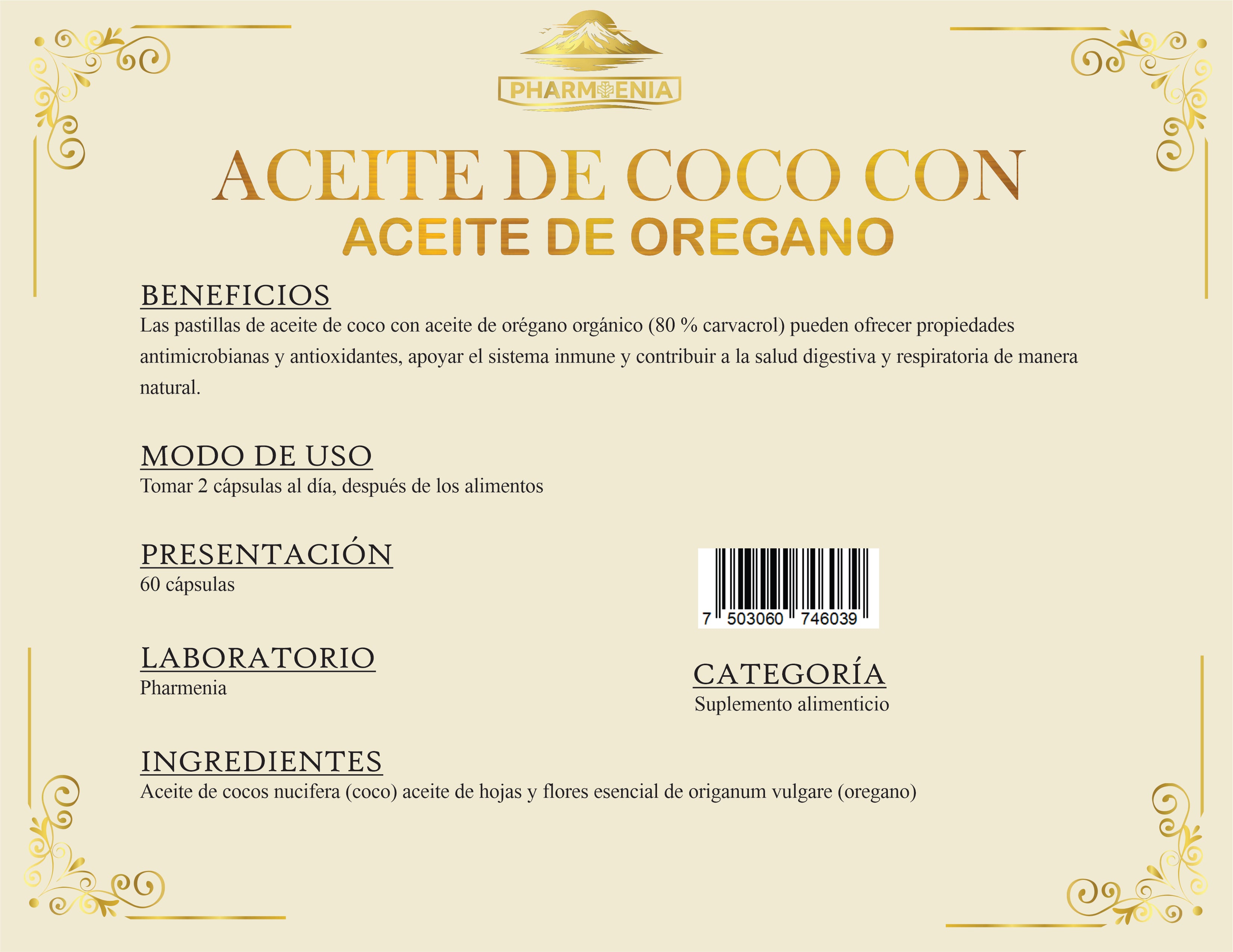 ACEITE DE COCO CON ACEITE DE ORÉGANO