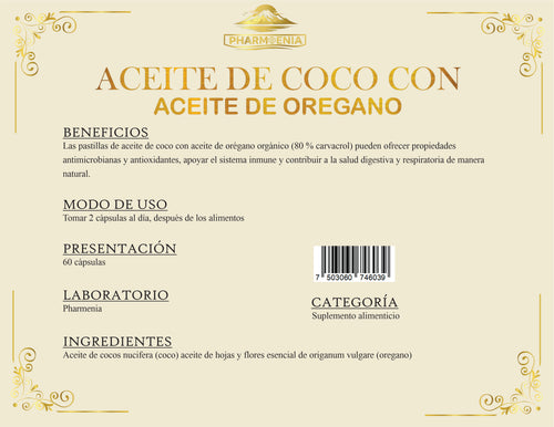 ACEITE DE COCO CON ACEITE DE ORÉGANO