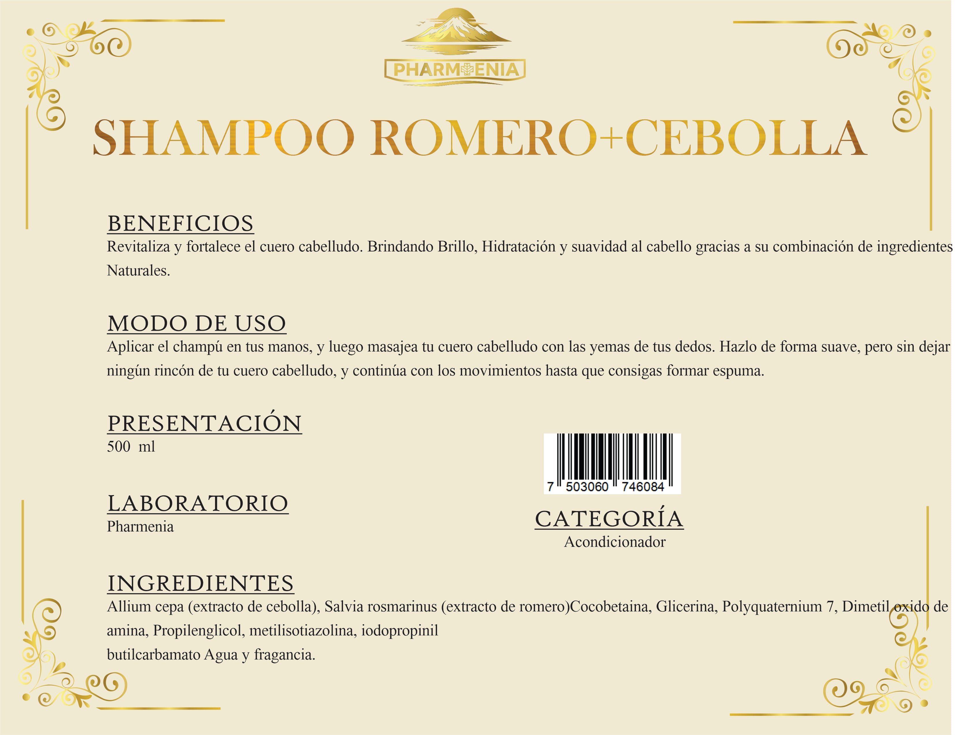 SHAMPOO DE ROMERO+ CEBOLLA